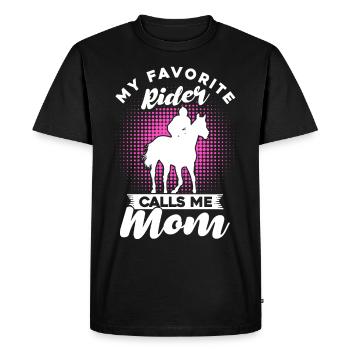 Mon cavalier préféré m’appelle maman - T-shirt Premium bio Homme - noir - Devant - Nico (187cm)