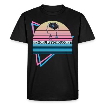 Psychologue scolaire Psychologie scolaire Rétro - T-shirt Premium bio Homme - noir - Devant - Nico (187cm)
