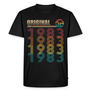 40th birthday born 1983 Original Since 1983 - Men's Premium Organic T-Shirt - black - Front - Nico (187cm)
