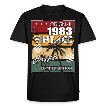40e anniversaire Millésime 1983 Original Classique 1983 - T-shirt Premium bio Homme - noir - Devant - Nico (187cm)