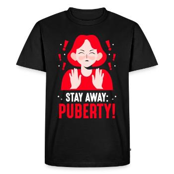 Restez à l’écart: Adolescent de puberté adulte - T-shirt Premium bio Homme - noir - Devant - Nico (187cm)