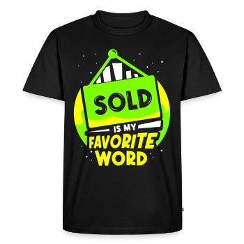 Vendu est mon mot préféré Agent immobilier - T-shirt Premium bio Homme - noir - Devant - Nico (187cm)