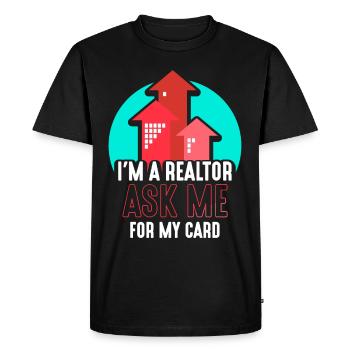 Je suis un agent immobilier qui me demande ma carte - T-shirt Premium bio Homme - noir - Devant - Nico (187cm)