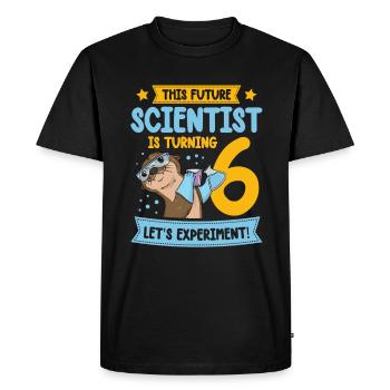 Ce futur scientifique fête ses 6 ans. - T-shirt Premium bio Homme - noir - Devant - Nico (187cm)