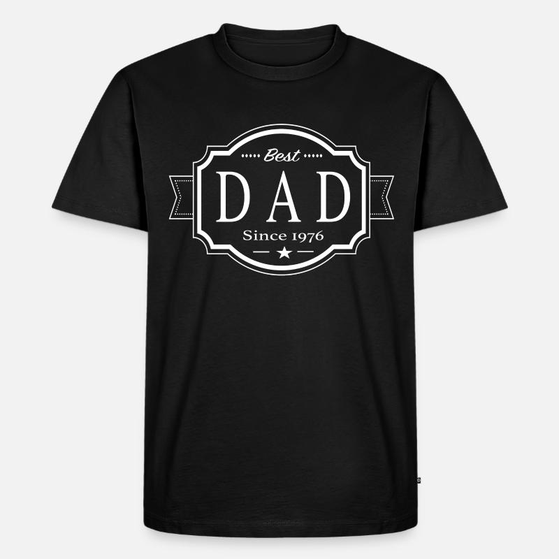 Bester Papa Seit 1976 - Männer Premium Bio T-Shirt - Schwarz