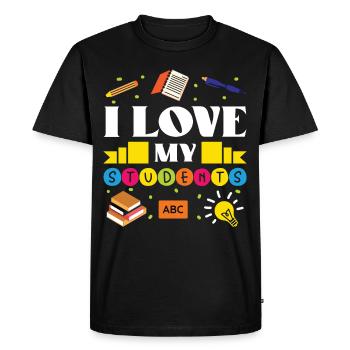 Teacher Love My Students School Student Class - Men's Premium Organic T-Shirt - black - Front - Nico (187cm)
