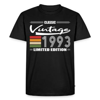 30ème Anniversaire Classique 1993 Millésime 1993 - T-shirt Premium bio Homme - noir - Devant - Nico (187cm)