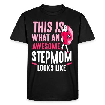 Voici à quoi ressemble une grande belle-mère - T-shirt Premium bio Homme - noir - Devant - Nico (187cm)