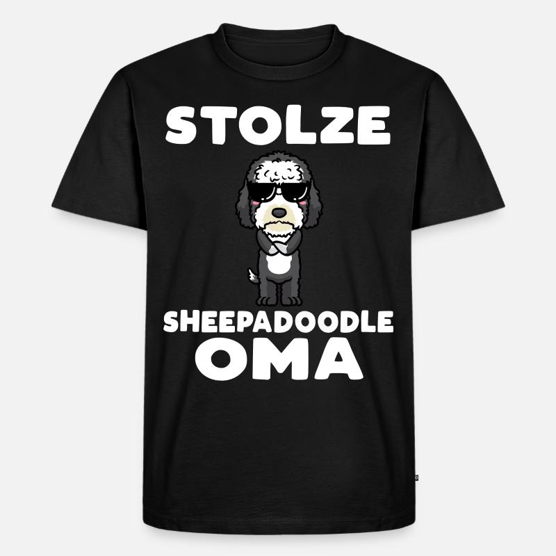 Stolze Sheepadoodle Oma - Männer Premium Bio T-Shirt - Schwarz