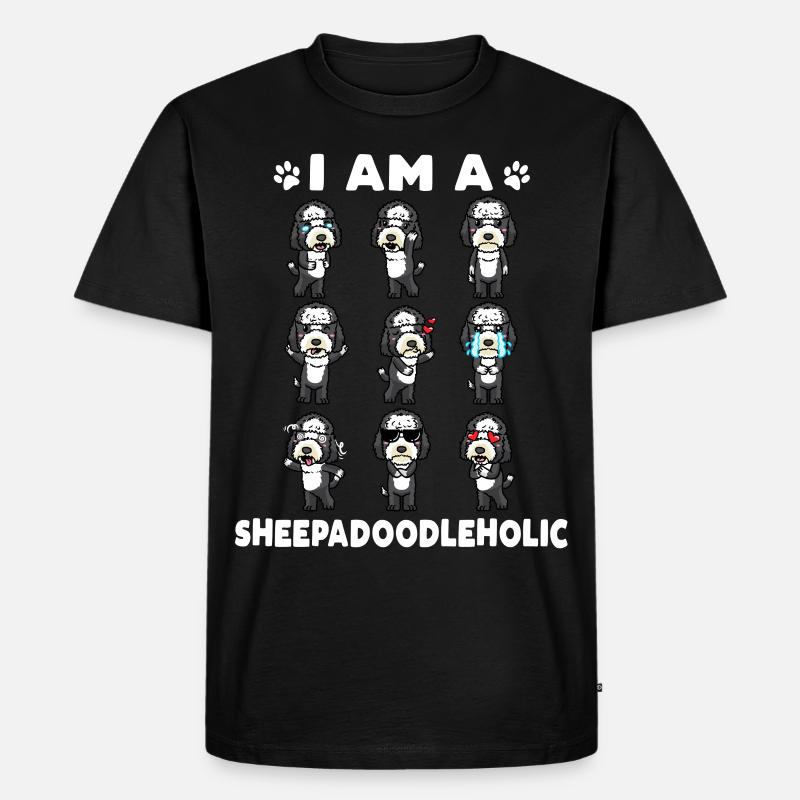 Sheepadoodle Hund - Männer Premium Bio T-Shirt - Schwarz