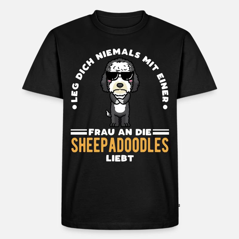 Sheepadoodle Hund - Männer Premium Bio T-Shirt - Schwarz