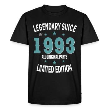 30th birthday born 1993 Legendary Since 1993 - Men's Premium Organic T-Shirt - black - Front - Nico (187cm)