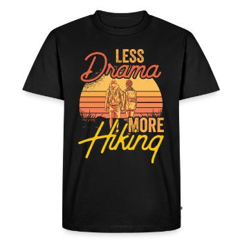 Moins de drame Plus de dictons errants Motivation - T-shirt Premium bio Homme - noir - Devant - Nico (187cm)