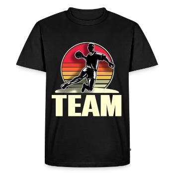 Équipe de handball handballeur - T-shirt Premium bio Homme - noir - Devant - Nico (187cm)