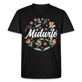 Sage-femme Dictons obstétrique Profession de sages-femmes - T-shirt Premium bio Homme - noir - Devant - Nico (187cm)