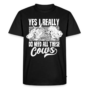 Oui j’ai vraiment besoin de toutes ces vaches vaches animaux - T-shirt Premium bio Homme - noir - Devant - Nico (187cm)