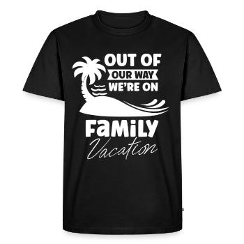 À l’écart Nous sommes en famille de vacances en famille - T-shirt Premium bio Homme - noir - Devant - Nico (187cm)