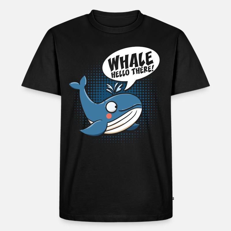 Whale Hello There - Männer Premium Bio T-Shirt - Schwarz