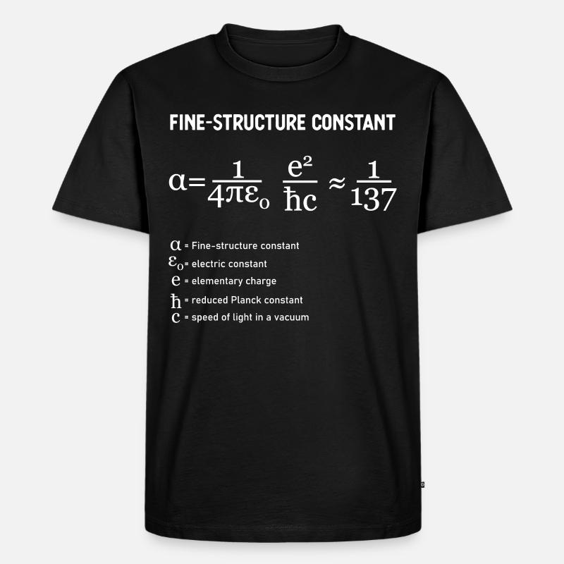 Fine Structure Constant Physik - Männer Premium Bio T-Shirt - Schwarz