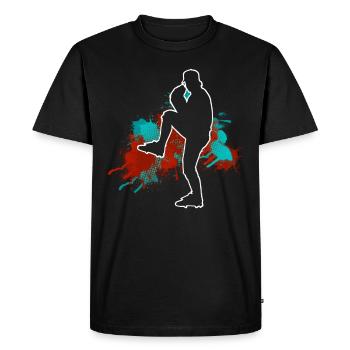 Baseball - Männer Premium Bio T-Shirt - Schwarz - Vorne - Nico (187cm)