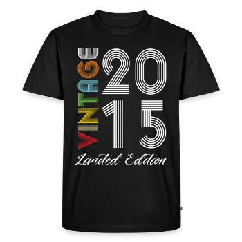 Vintage 2015 Vintage Birthday Retro Vintage - Men's Premium Organic T-Shirt - black - Front - Nico (187cm)