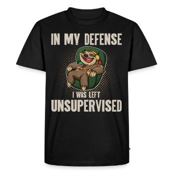 Sloth Pizza Chicken Chill - Men's Premium Organic T-Shirt - black - Front - Nico (187cm)