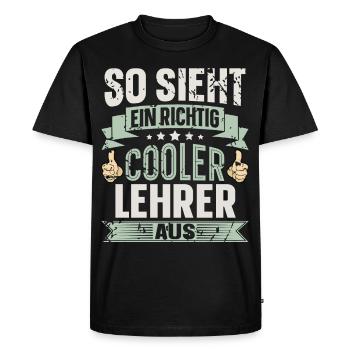 Lehrer - Männer Premium Bio T-Shirt - Schwarz - Vorne - Nico (187cm)