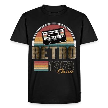 50e anniversaire né en 1973 Best of 1973 - T-shirt Premium bio Homme - noir - Devant - Nico (187cm)