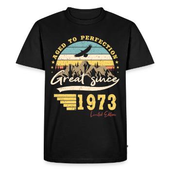 50th birthday Born 1973 Great Since 1973 - Men's Premium Organic T-Shirt - black - Front - Nico (187cm)