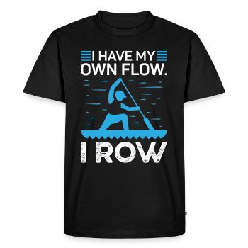 Rowing My Own Flow I Row Rowing Rowing Canoe - Men's Premium Organic T-Shirt - black - Front - Nico (187cm)