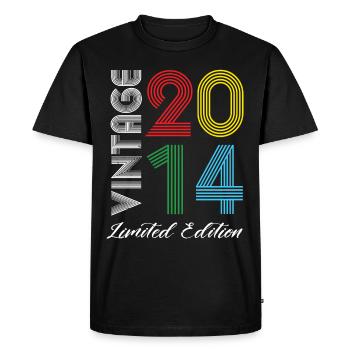 Vintage 2014 Vintage Birthday Retro Vintage - Men's Premium Organic T-Shirt - black - Front - Nico (187cm)