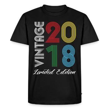 Vintage 2018 Vintage Birthday Retro Vintage - Men's Premium Organic T-Shirt - black - Front - Nico (187cm)