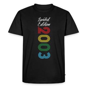 Édition limitée 2003 - T-shirt Premium bio Homme - noir - Devant - Nico (187cm)