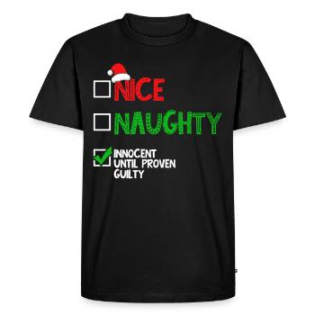 Nice Naughty Innocent jusqu’à preuve du contraire - T-shirt Premium bio Homme - noir - Devant - Nico (187cm)