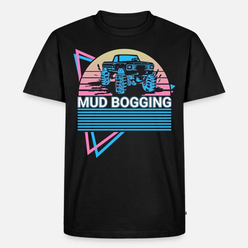 Mud Bogging Retro - Männer Premium Bio T-Shirt - Schwarz