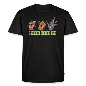 Deaf Hearing Impaired Hearing aid Sign Language - Men's Premium Organic T-Shirt - black - Front - Nico (187cm)