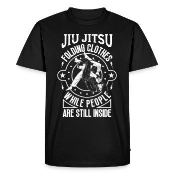 Jiu Jitsu Vêtements Pliants Jujutsu Arts Martiaux MMA - T-shirt Premium bio Homme - noir - Devant - Nico (187cm)