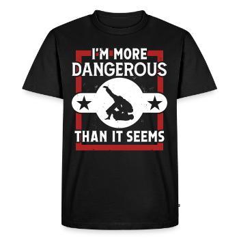 Le Jiu Jitsu plus dangereux qu’il n’y paraît Le Jujutsu MMA - T-shirt Premium bio Homme - noir - Devant - Nico (187cm)