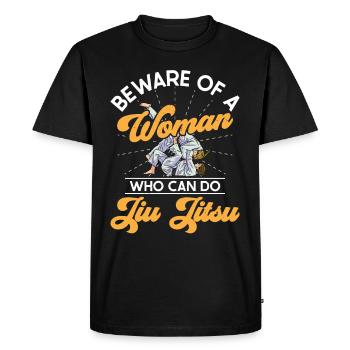 Jujutsu Méfiez-vous d’une femme Jiu Jitsu Arts Martiaux - T-shirt Premium bio Homme - noir - Devant - Nico (187cm)