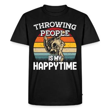Jiu Jitsu Lancer des gens Happytime Jujutsu MMA - T-shirt Premium bio Homme - noir - Devant - Nico (187cm)