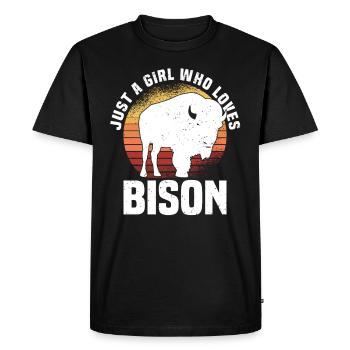 Buffle Bison Buffle Amérindien - T-shirt Premium bio Homme - noir - Devant - Nico (187cm)