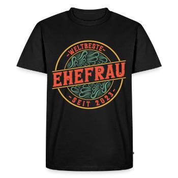 Meilleure épouse depuis 2023 1er anniversaire de mariage - T-shirt Premium bio Homme - noir - Devant - Nico (187cm)