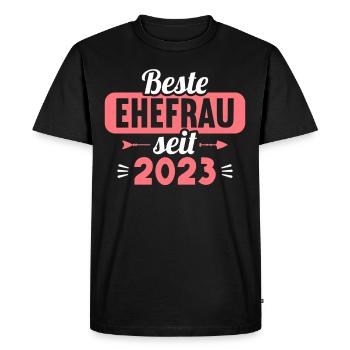 Meilleure épouse depuis 2023 1er anniversaire de mariage - T-shirt Premium bio Homme - noir - Devant - Nico (187cm)