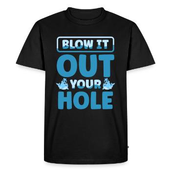 Blow it out of your hole dolphin marine biologist - Men's Premium Organic T-Shirt - black - Front - Nico (187cm)
