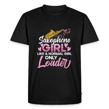 Saxophone Musicien Jazz Musicien - T-shirt Premium bio Homme - noir - Devant - Nico (187cm)