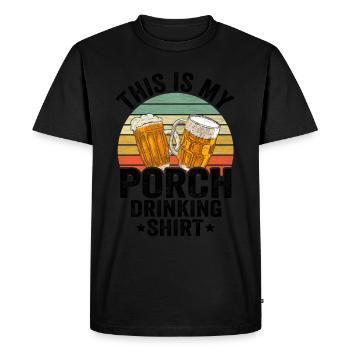Propulsé par Craft Beer Brewing Making Porch Drinker - T-shirt Premium bio Homme - noir - Devant - Nico (187cm)
