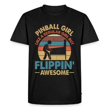 Retro Pinball Arcade Machine Vintage Game Lovers - Men's Premium Organic T-Shirt - black - Front - Nico (187cm)