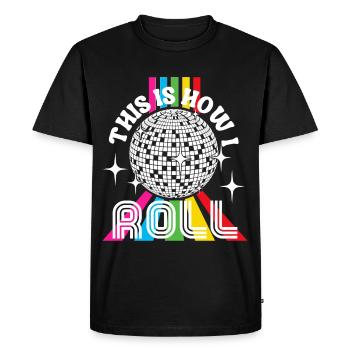 Retro Groovy Disco Balls Club Funny Vintage Part - T-shirt Premium bio Homme - noir - Devant - Nico (187cm)