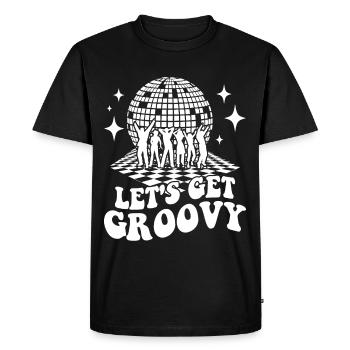 Retro Groovy Club Vintage Party Funny Disco Ball - T-shirt Premium bio Homme - noir - Devant - Nico (187cm)