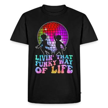 Vintage Retro Disco Fever Lifes Groovy Party Club - T-shirt Premium bio Homme - noir - Devant - Nico (187cm)